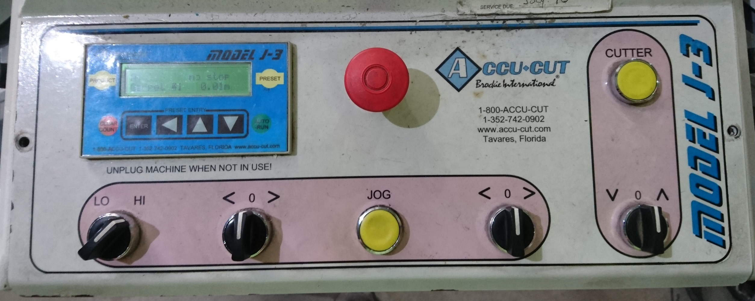 Accu-Cut J3 dash