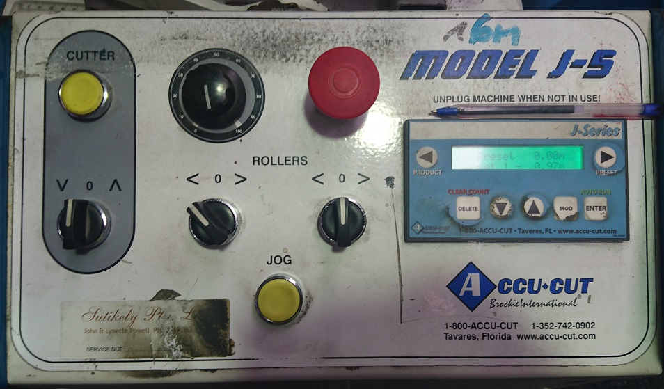 Accu-Cut J5 dash